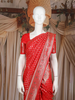 Red Butta Design Semi Banarasi Saree