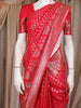 Red Butta Design Semi Banarasi Saree