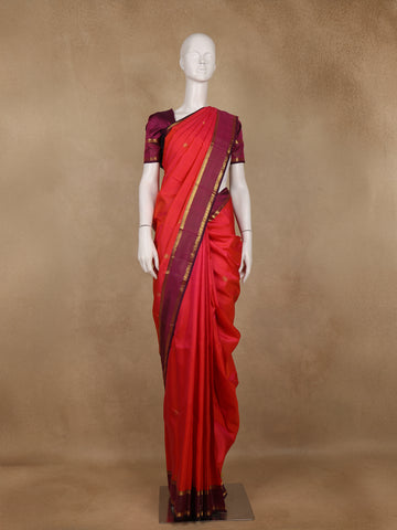 Red Butta Designed Silk Saree - Diadem