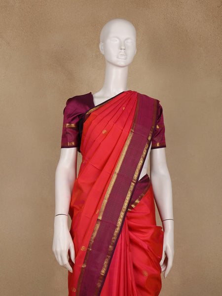 Red Butta Designed Silk Saree - Diadem