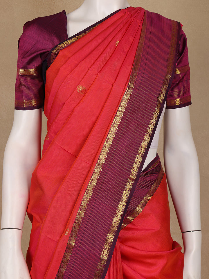 Red Butta Designed Silk Saree - Diadem