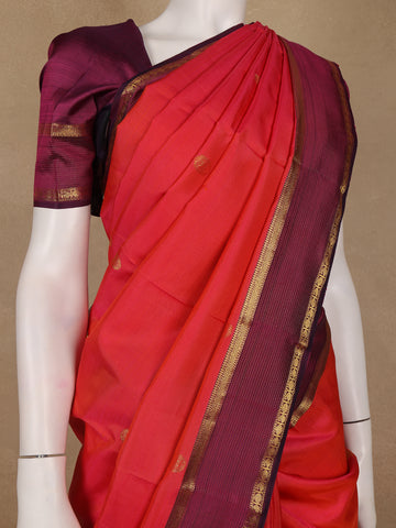 Red Butta Designed Silk Saree - Diadem
