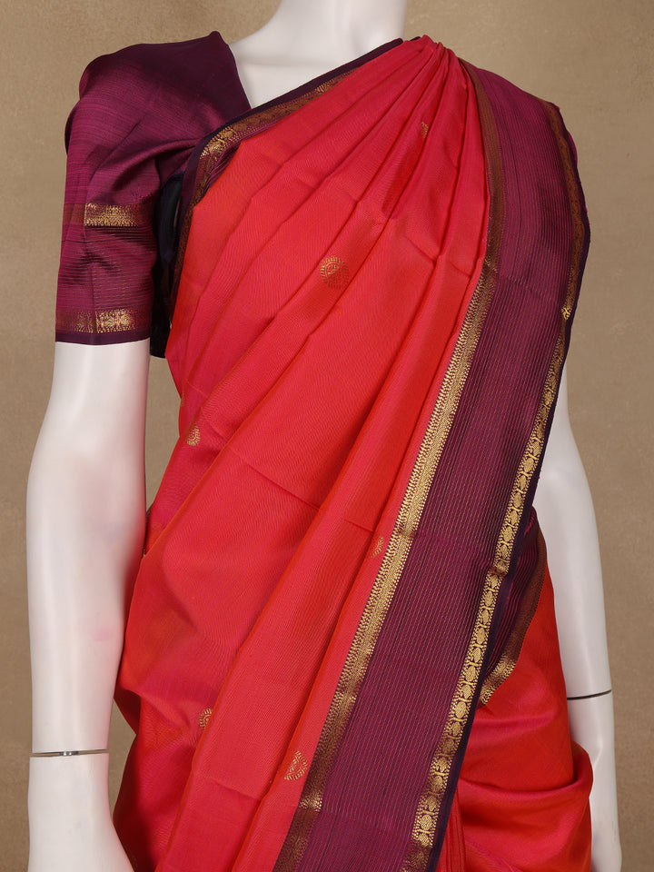Red Butta Designed Silk Saree - Diadem