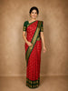 Red Butta Woven Design Art Silk Fancy Wear Saree with Contrast Border