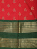 Red Butta Woven Design Art Silk Fancy Wear Saree with Contrast Border