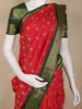 Red Butta Woven Design Art Silk Fancy Wear Saree with Contrast Border