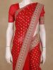 Red Butta Woven Design Banarasi Silk Saree