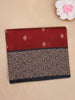 Red Butta Woven Design Cotton Saree with Contrast Border
