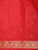 Red Butta Woven Design Kanchipuram Silk Saree with Zari Border