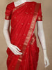 Red Butta Woven Design Kanchipuram Silk Saree with Zari Border