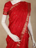 Red Butta Woven Design Kanchipuram Silk Saree with Zari Border