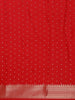Red Butta Woven Design Semi Banarasi Saree wit Zari Border