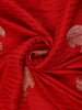 Red Butta Woven Design Semi Banarasi Saree wit Zari Border