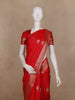 Red Butta Woven Design Semi Banarasi Saree wit Zari Border