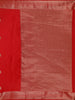 Red Butta Woven Design Semi Banarasi Saree wit Zari Border