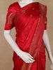 Red Butta Woven Design Semi Banarasi Silk Saree