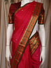 Red Butta Zari Woven Design Pure Kanchipuram Silk Saree With Contrast Varisai Pattu Border