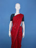 Red Butterfly Printed Chiffon Saree