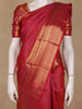 Red Checkered Woven Pure Kanchipuram Silk Saree