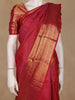Red Checkered Woven Pure Kanchipuram Silk Saree