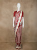 Red Checks Semi Tussar Saree With Designer Border