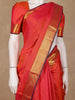 Red Checks Woven Pure Kanchipuram Silk Saree With Zari Border
