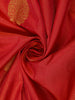 Red Checks Woven Pure Kanchipuram Silk Saree with Rich Zari Border