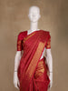 Red Diamond Butta Woven Pure Kanchipuram Silk Saree With Zari Border