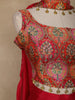 Red Embellished Design Crepe Palazzo Suit