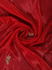 Red Embellished Design Semi Tissue Saree