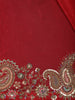 Red Embellished Design Semi Tissue Saree