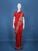 Red Embellished Design Semi Tissue Saree
