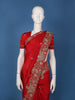 Red Embellished Design Semi Tissue Saree