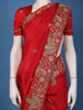 Red Embellished Design Semi Tissue Saree