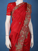 Red Embellished Design Semi Tissue Saree
