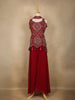 Red Embroidered Design Chiffon Palazzo Suit