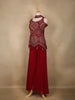 Red Embroidered Design Chiffon Palazzo Suit