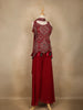 Red Embroidered Design Chiffon Palazzo Suit