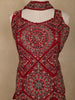 Red Embroidered Design Chiffon Palazzo Suit