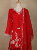 Red Embroidered Design Crepe Sharara Salwar Suit