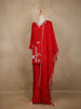 Red Embroidered Design Crepe Sharara Salwar Suit