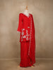 Red Embroidered Design Crepe Sharara Salwar Suit