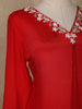 Red Embroidered Design Crepe Sharara Salwar Suit