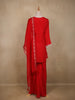 Red Embroidered Design Crepe Sharara Salwar Suit