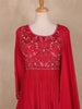 Red Embroidered Design Georgette Gown