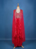 Red Embroidered Design Georgette Skirt Top