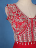 Red Embroidered Design Georgette Skirt Top