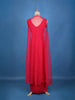 Red Embroidered Design Georgette Skirt Top