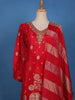 Red Floral And Geometric Embroidered Silk Salwar Suit