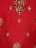 Red Floral And Geometric Embroidered Silk Salwar Suit